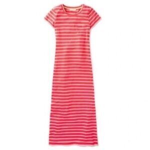Boden LOLA Pink Watermelon Striped Soft Knit Side Slit Maxi Dress Size 6L